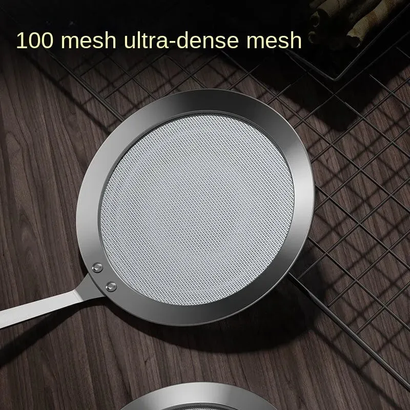 304 Stainless Steel Fine Mesh Strainer Kitchen Accessory for Filtering Juice Eggs Coffee Tea Vegetables