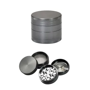 40mm 4 Layer Aluminum Herb Spice Grinder Portable Zinc Alloy Food Mill with Scraper for Smooth Grinding