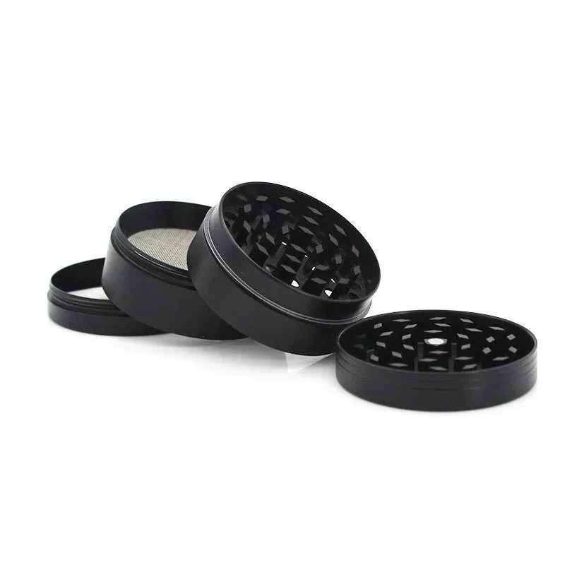 40mm 4 Layer Aluminum Herb Spice Grinder Portable Zinc Alloy Food Mill with Scraper for Smooth Grinding