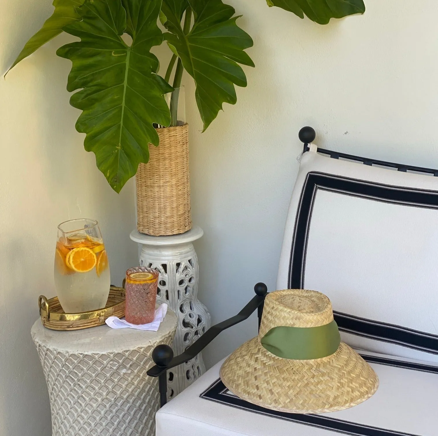 Amaryllis Sun Hat - Antique Eyelet Scallop Lace Ribbon