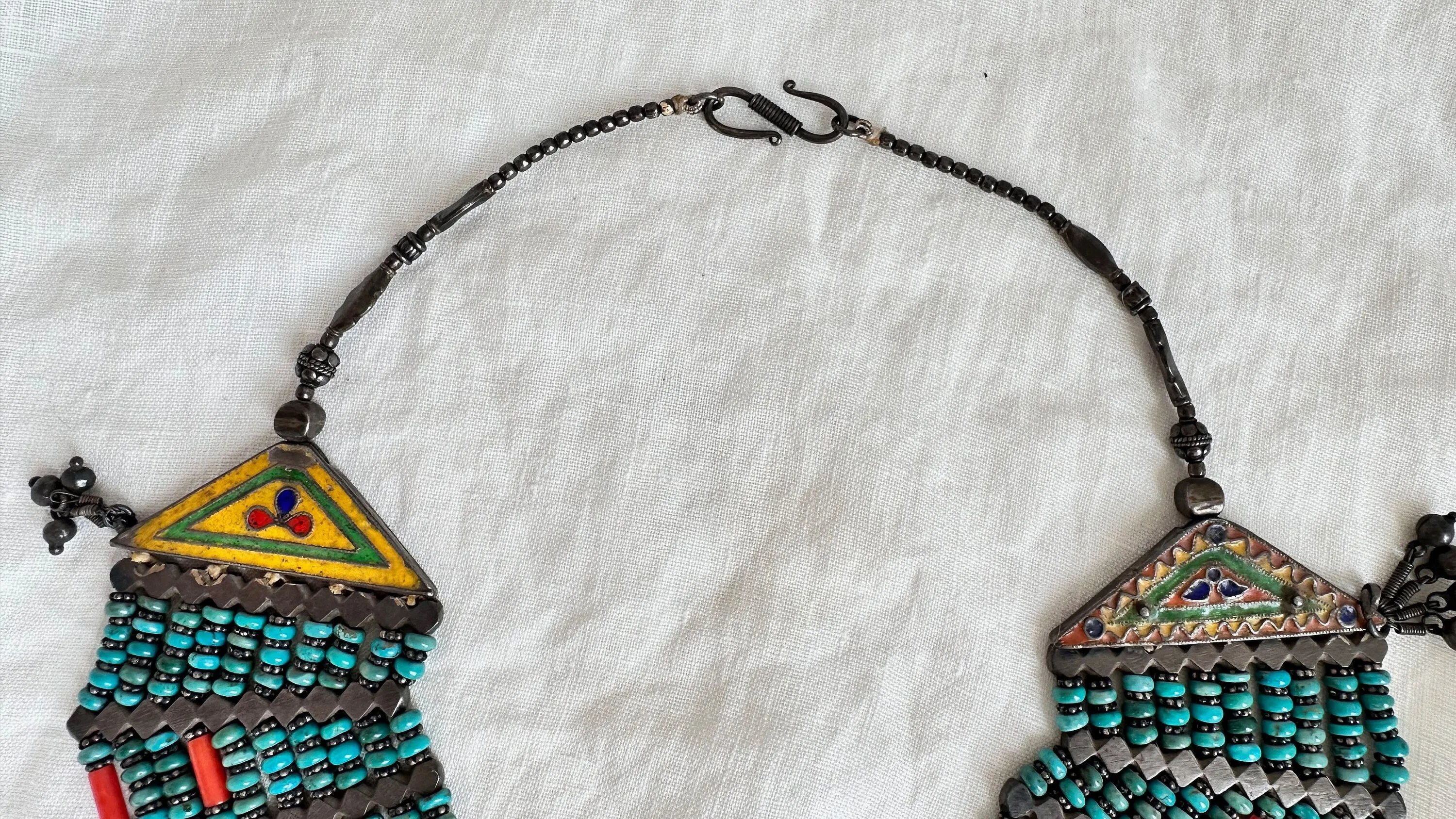 Antique Turquoise Necklace. Multi Strand. 1023