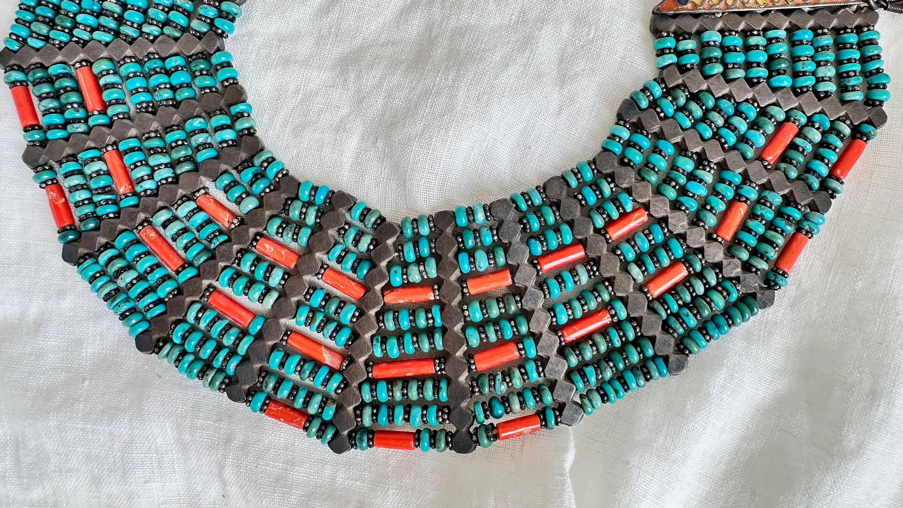 Antique Turquoise Necklace. Multi Strand. 1023