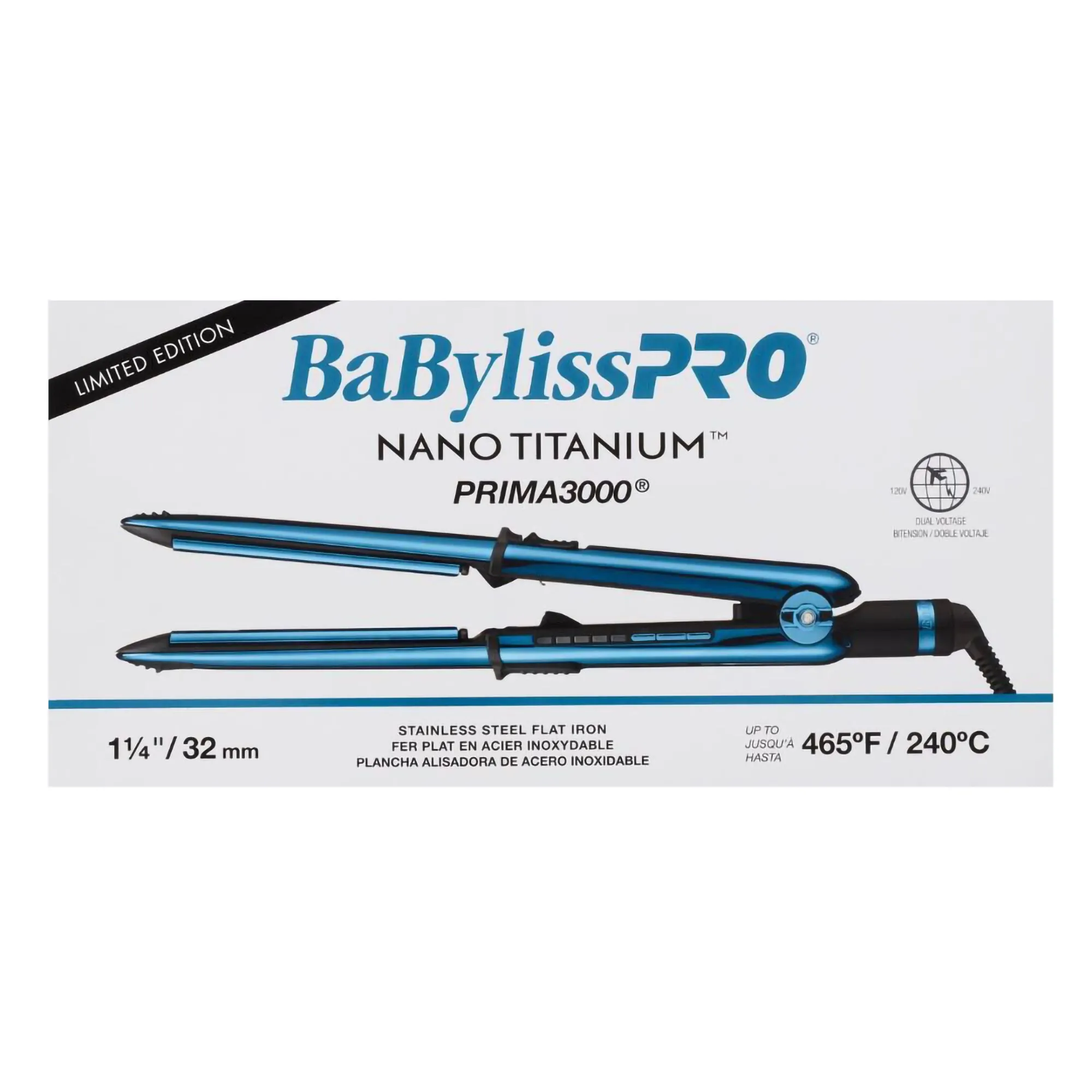 Babylisspro Limited Edition Nano Titanium Prima3000 1 1/4" Styling Iron - Item No. BNTMB3000TUC