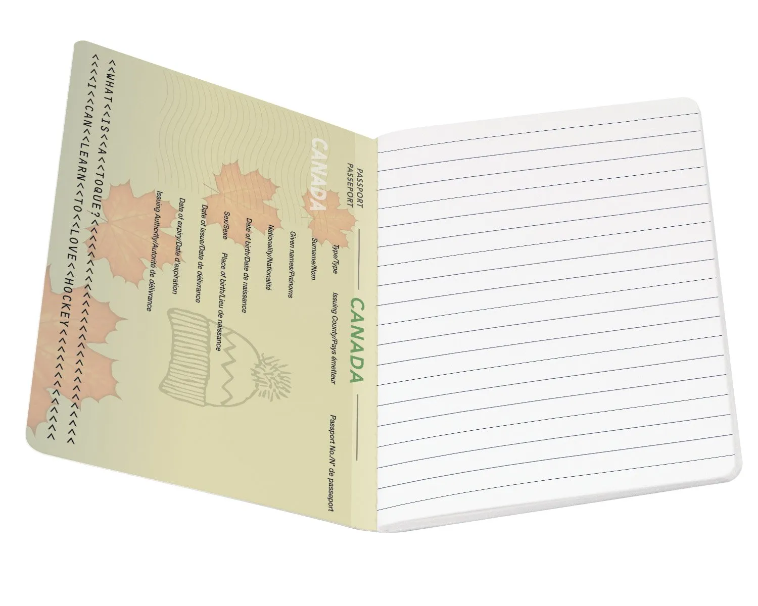Canada Passport Notebook