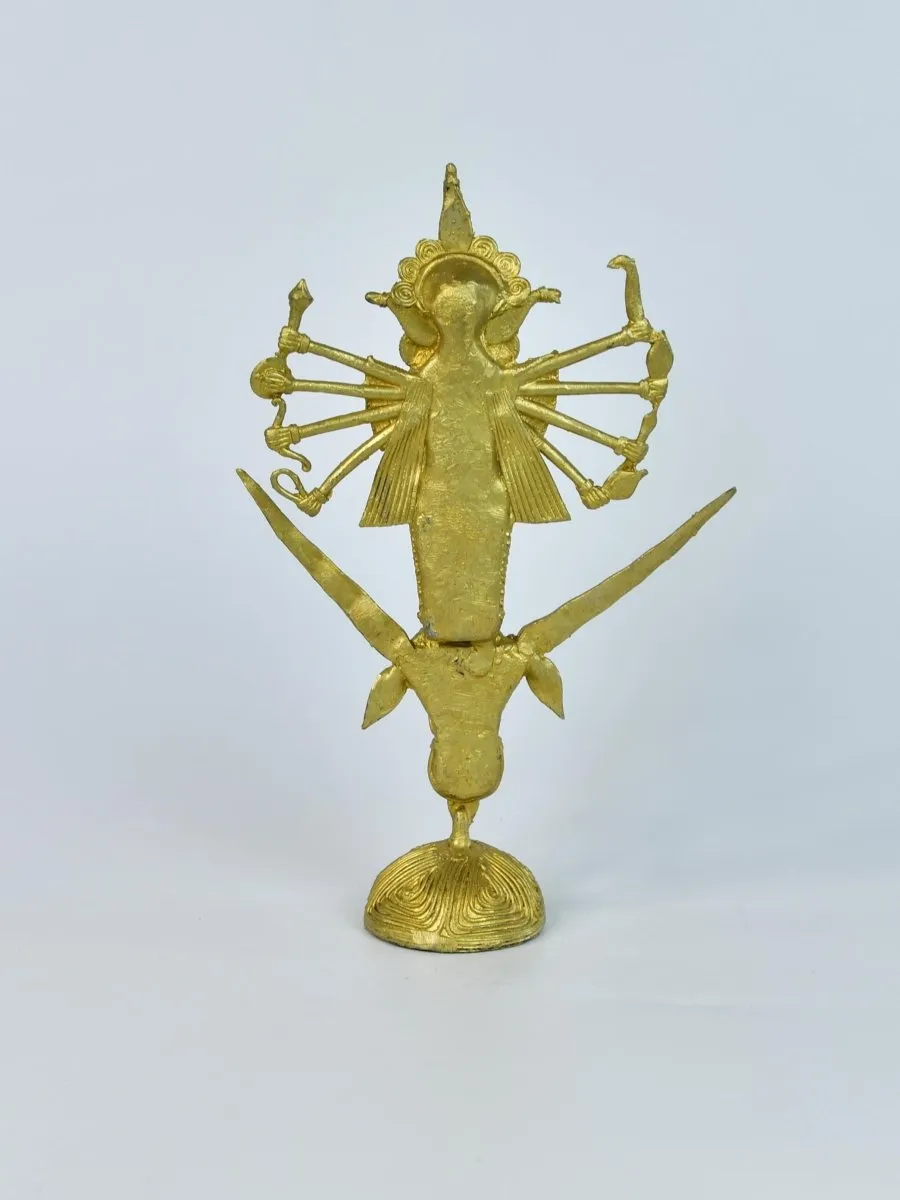 Dhokra Craft - Goddess Durga Mahishasur Mardini Brass Decor