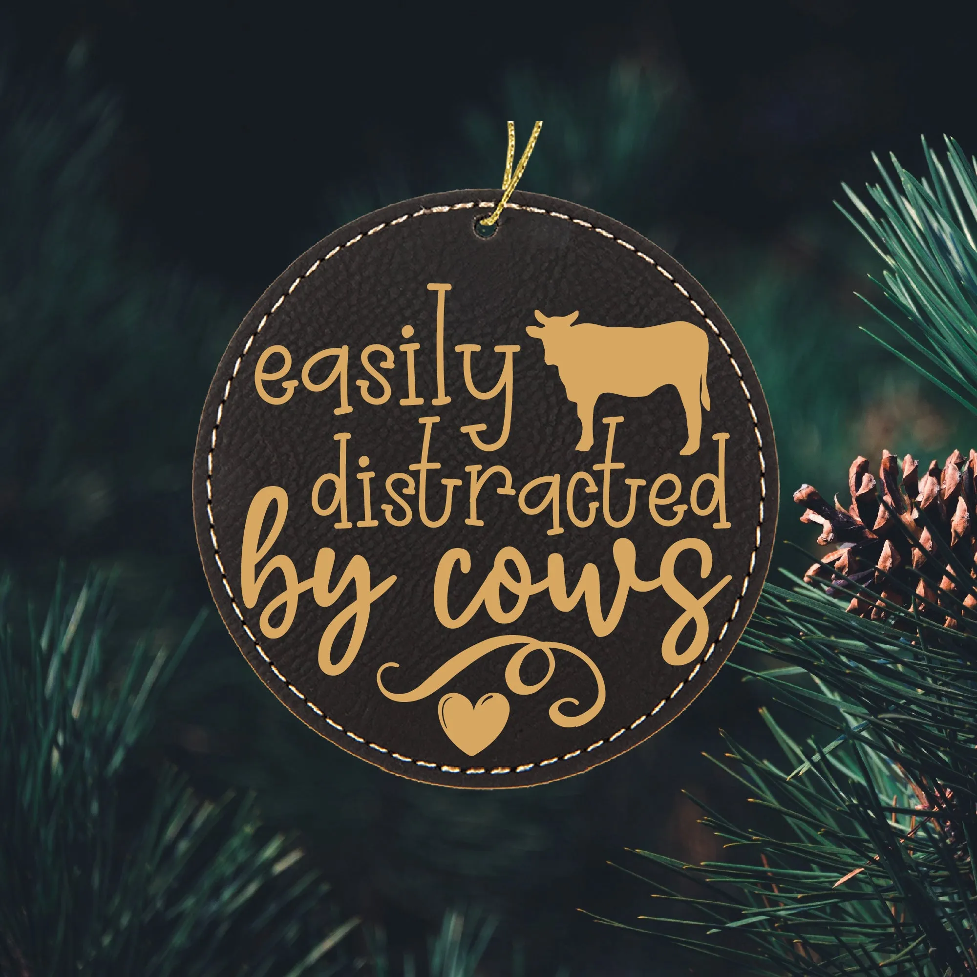 Easily Distracted By Cows Ornament