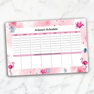 Flamingo Fiesta Kids Schedule Planner
