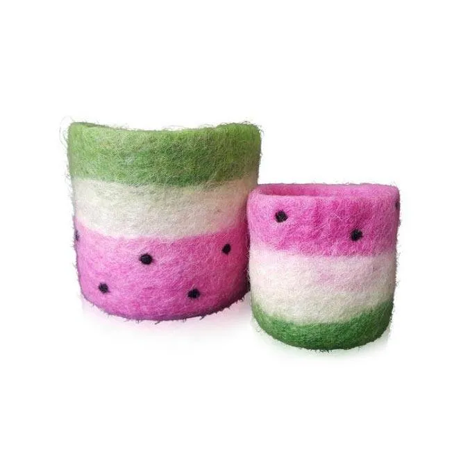 Handmade NZ Wool Watermelon Pot