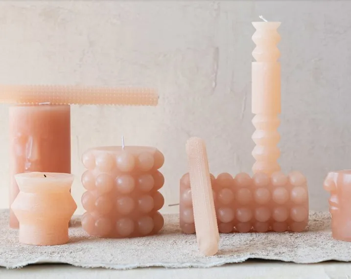 Hobnail Totem Candle - 4" x 4" Round