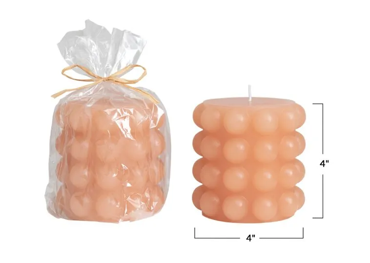 Hobnail Totem Candle - 4" x 4" Round