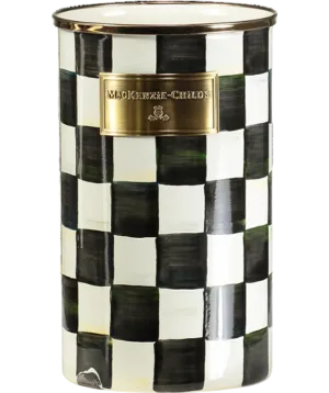 Mackenzie-Childs Black Courtly Check Enamel Utensil Holder