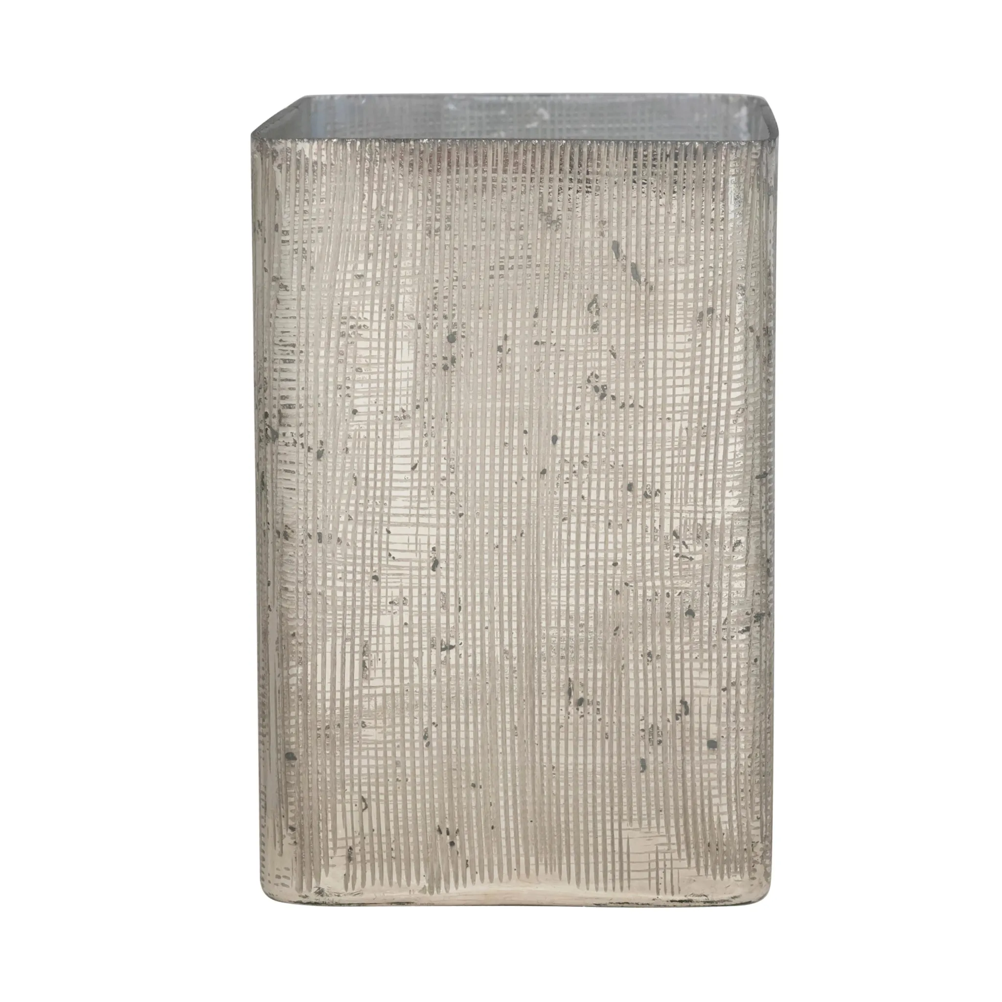 Mercury Glass Crosshatched Vase Medium