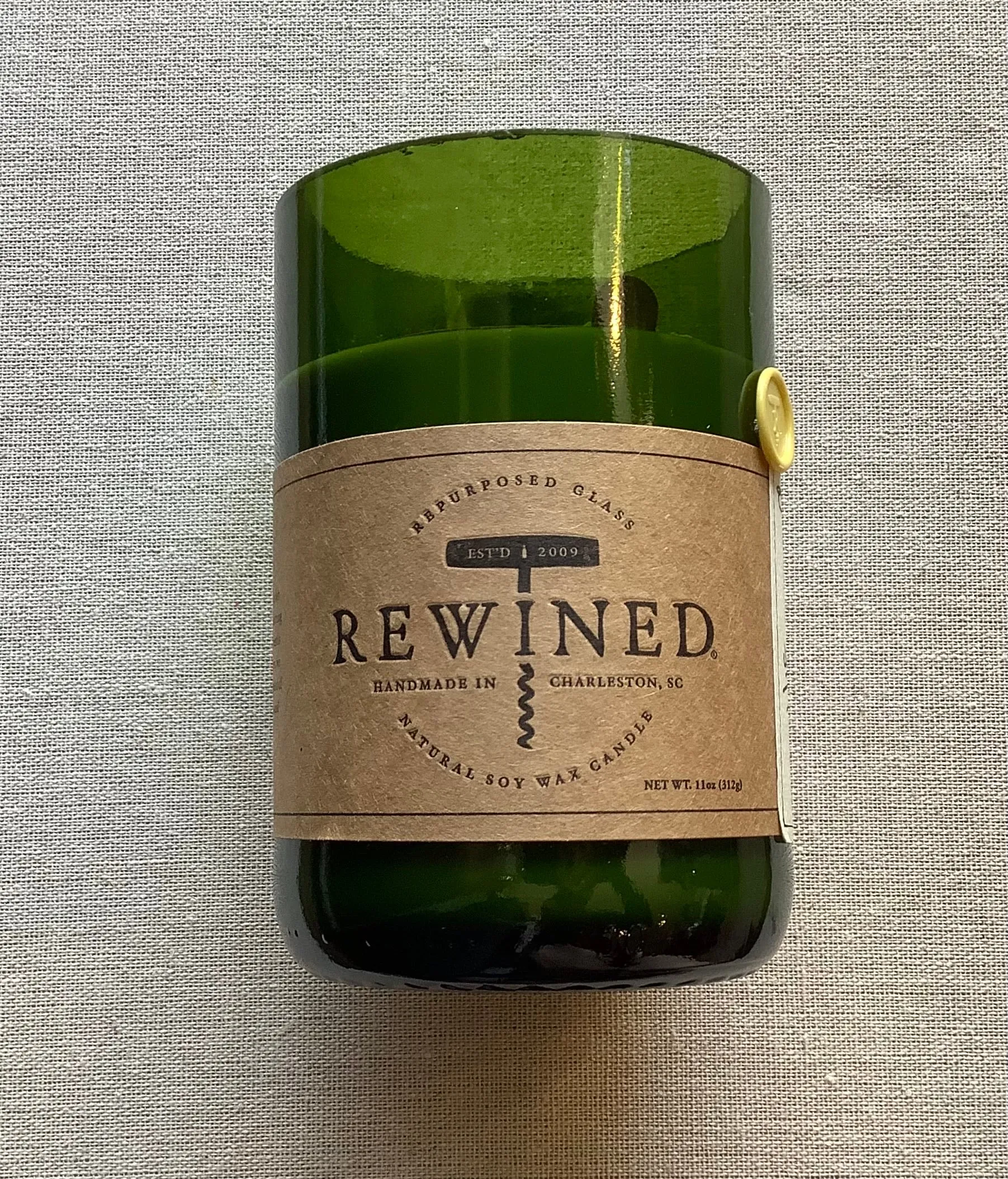 Recycled Wine Bottle Candle