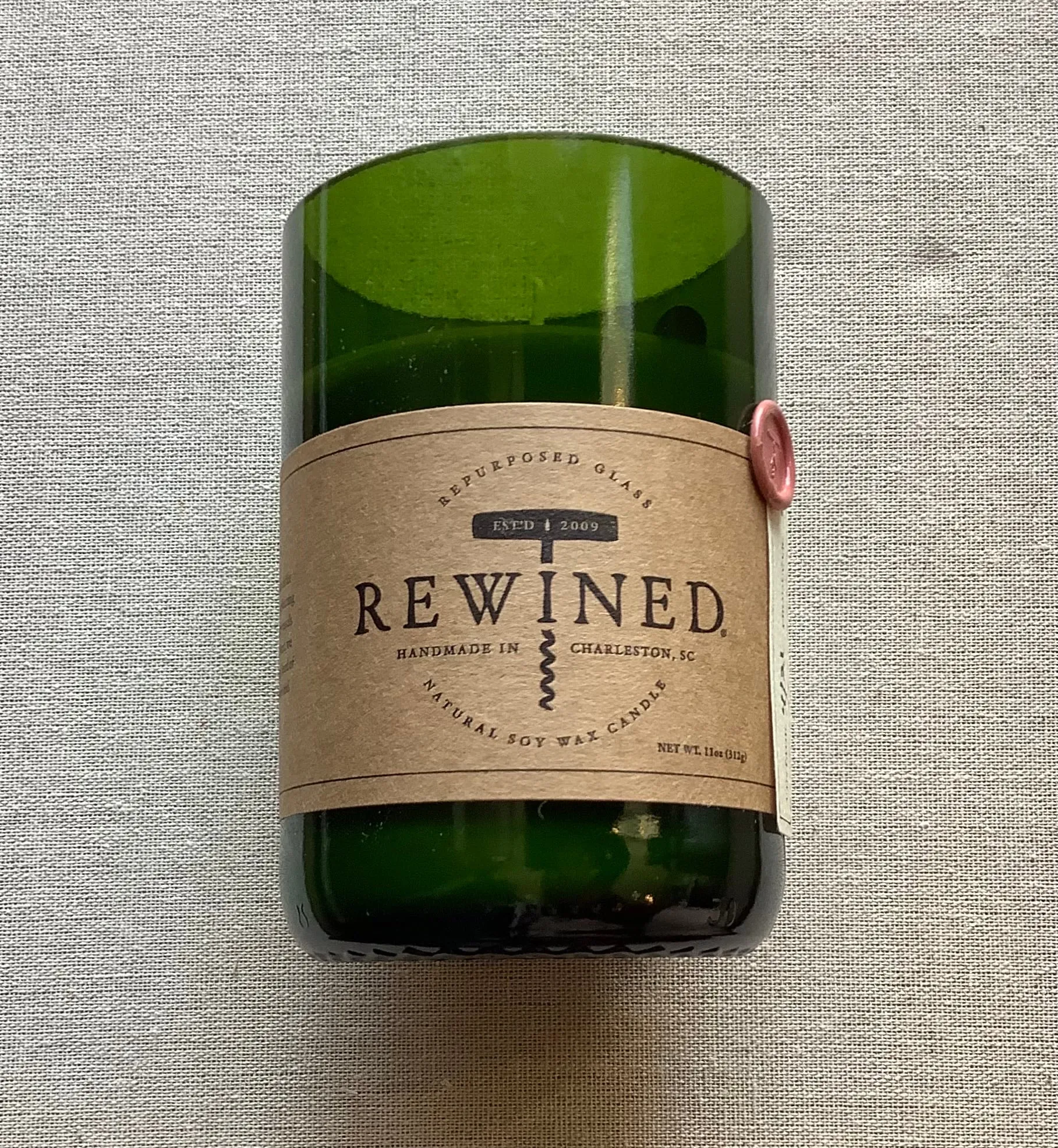 Recycled Wine Bottle Candle