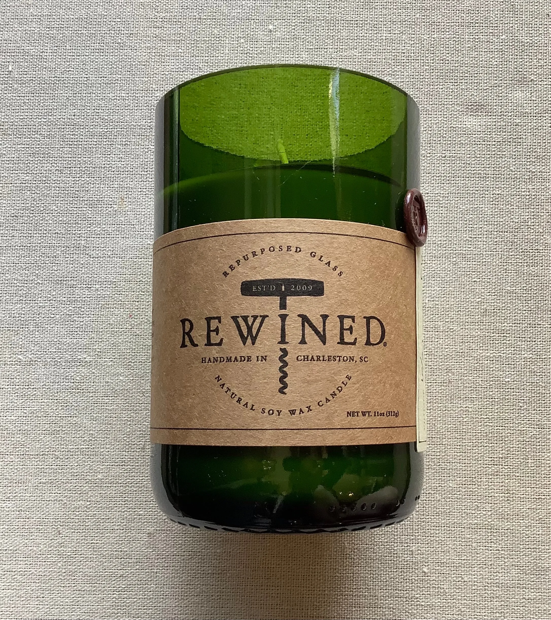 Recycled Wine Bottle Candle