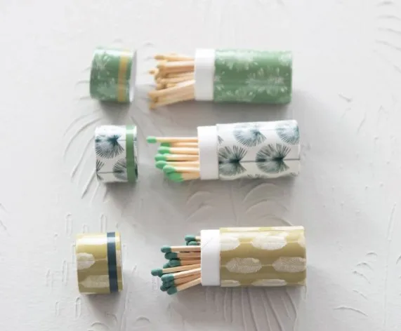 Safety Matches in Tube Matchbox - Leaves