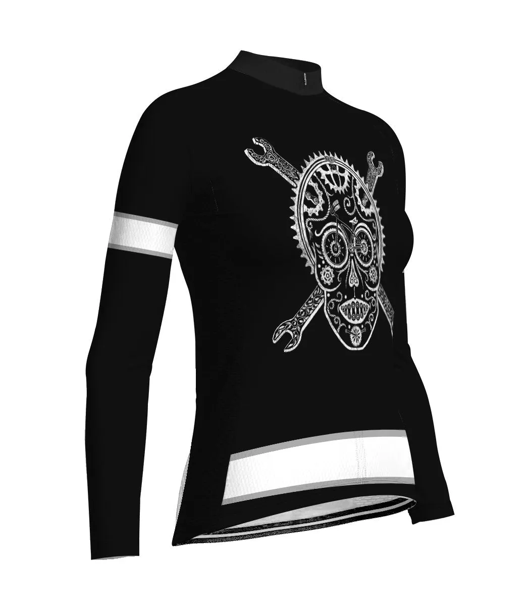 Skull Long Sleeve Cycling Jersey for Women