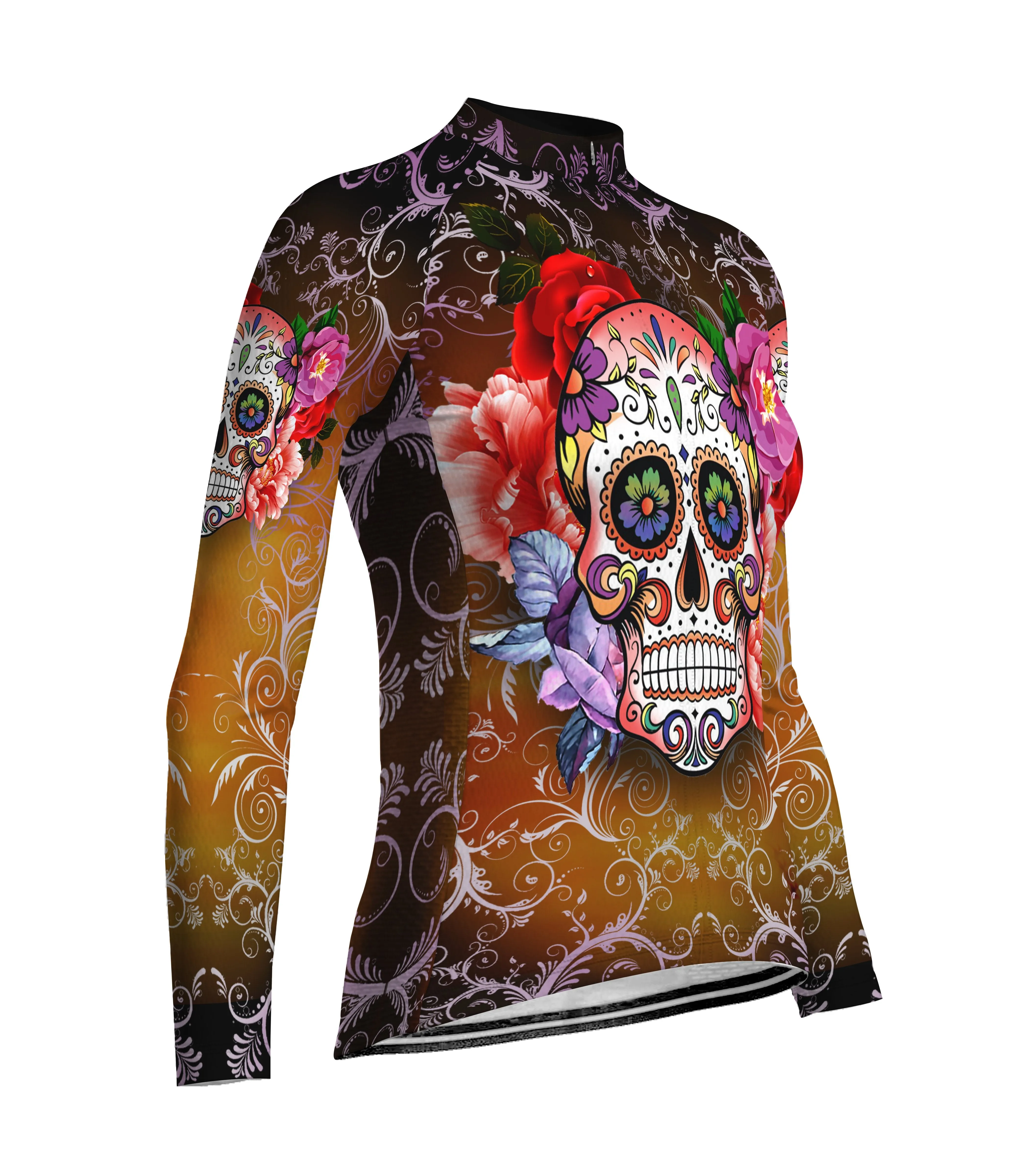 Skull Long Sleeve Cycling Jersey for Women