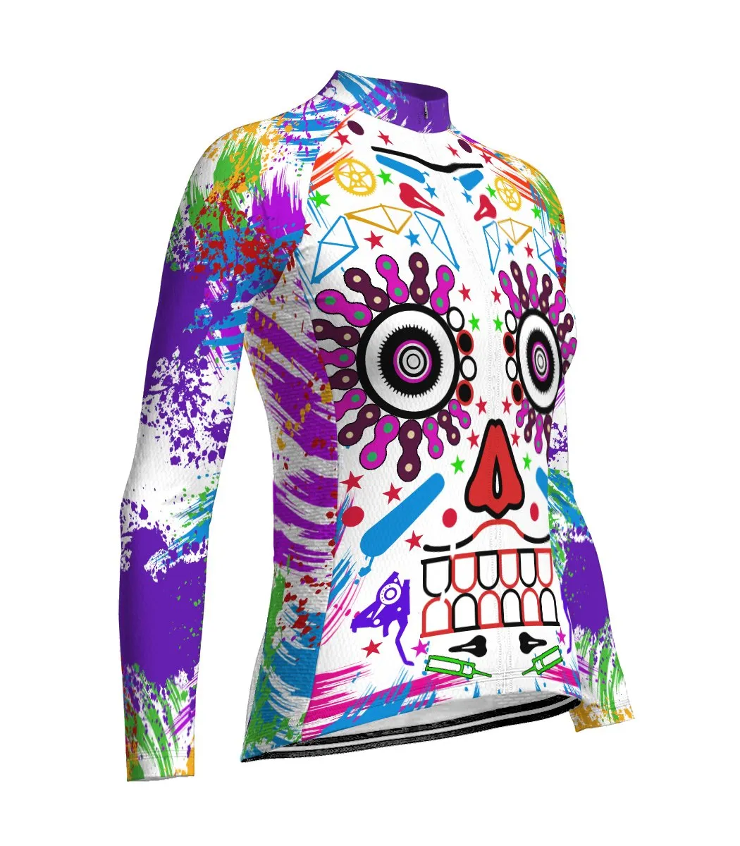 Skull Long Sleeve Cycling Jersey for Women