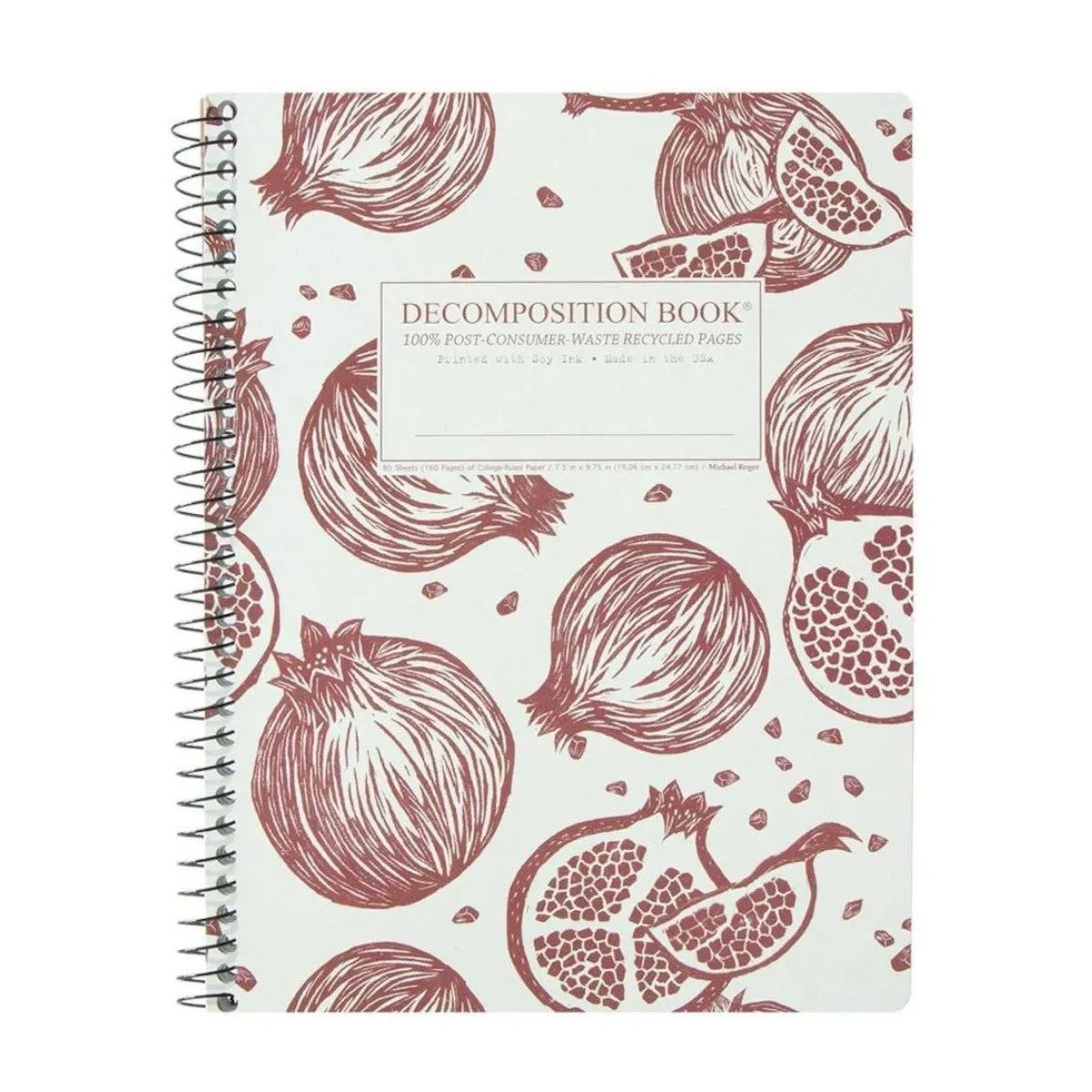 Spiral Bound Recycled Notebook (Pomegranates)