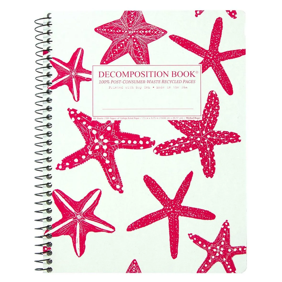 Spiral Bound Recycled Notebook (Starfish)
