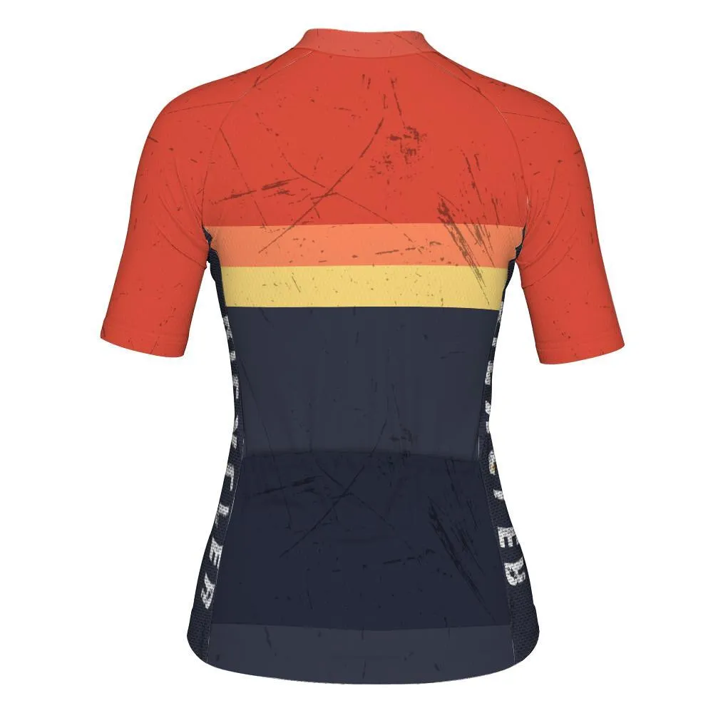 Vintage Short Sleeve Cycling Jersey for Women