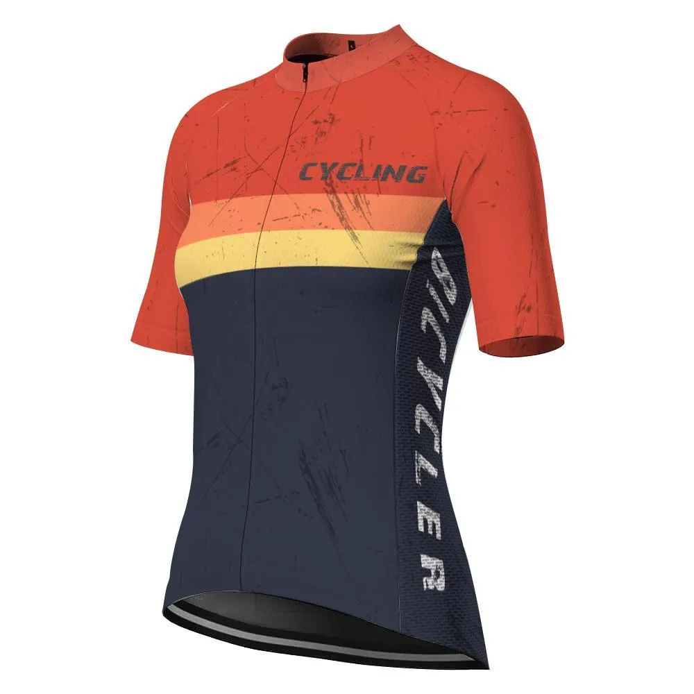 Vintage Short Sleeve Cycling Jersey for Women