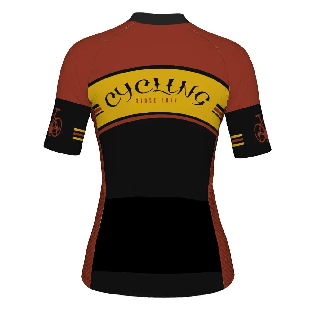Vintage Short Sleeve Cycling Jersey for Women